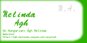 melinda agh business card